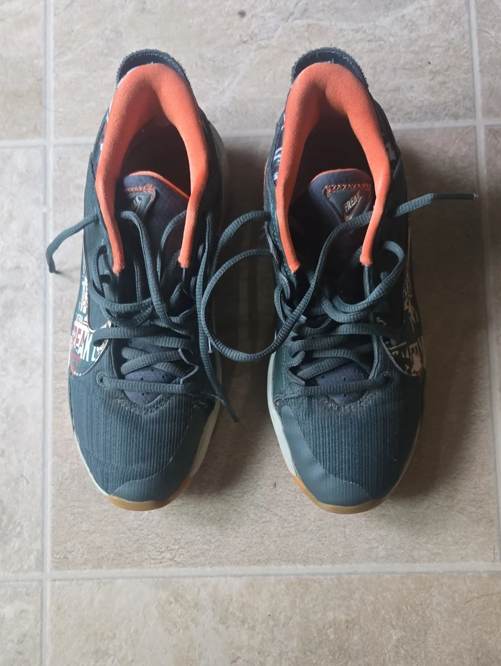 Kids Navy and Orange Athletic Sneakers